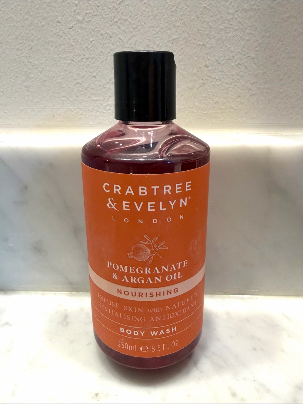 Crabtree & Evelyn Pomegranate & Argan Oil Body Wash - Orange Bottle-Discontinued